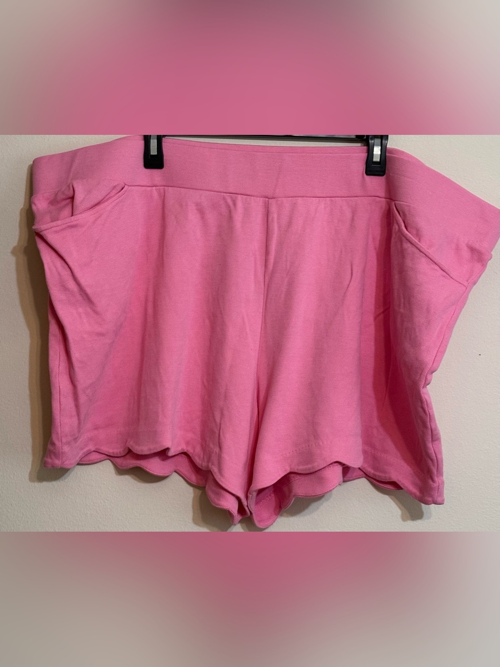 Kim Gravel Belle Pink Scallop Hem Lounge Shorts size 3X